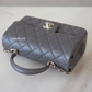 CHANEL 22A Grey Lambskin Top Handle Rectangle Mini Light Gold Hardware