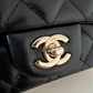 Chanel Classic Black Mini Lamb Skin Square Light Gold Hardware