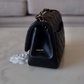 Chanel Classic Black Mini Lamb Skin Square Light Gold Hardware