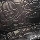 CHANEL 17K Pearly Black Camellia Small Cosmetic Pouch Silver Hardware