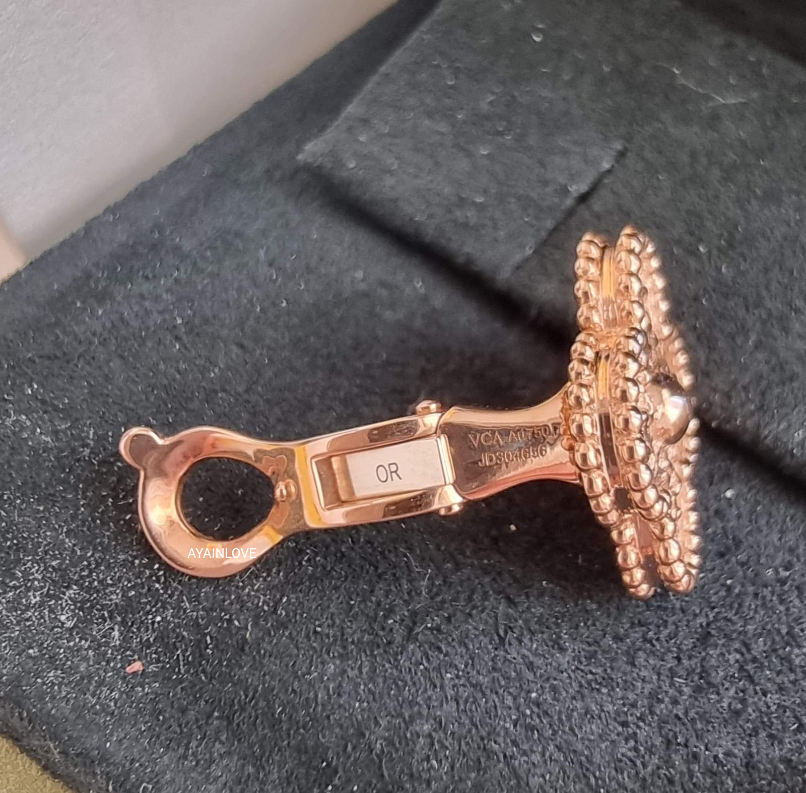 VAN CLEEF ARPELS VCA Hammered Rose Gold Vintage Alhambra Earrings