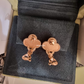 VAN CLEEF ARPELS VCA Hammered 18KT Rose Gold Vintage Alhambra Earrings