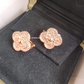 VAN CLEEF ARPELS VCA Hammered 18KT Rose Gold Vintage Alhambra Earrings
