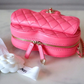 CHANEL 22S Pink Large Heart CC In Love Bag Light Gold Hardware