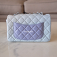 CHANEL 21K Iridescent Blue Ombre Multicolour Lamb Skin Rectangular Mini Silver Hardware