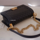 CLASSIC BLACK CAVIAR MEDIUM  BOY FLAP BAG GOLD  HARDWARE NEW