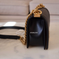 CLASSIC BLACK CAVIAR MEDIUM  BOY FLAP BAG GOLD  HARDWARE NEW