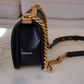 CLASSIC BLACK CAVIAR MEDIUM  BOY FLAP BAG GOLD  HARDWARE NEW