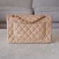CHANEL Beige Clair Caviar Small Classic Flap Bag Gold Hardware *New*