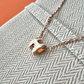 HERMES H Pop Mini Blanc Necklace Rose Gold Hardware