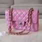 CHANEL 22S Pink Caviar Small Classic Flap Light Gold Hardware
