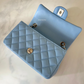 22S BLUE LAMB SKIN RECTANGULAR MINI LIGHT GOLD HARDWARE