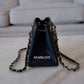 CHANEL 22S Black Caviar Mini Bucket Bag Light Gold Hardware