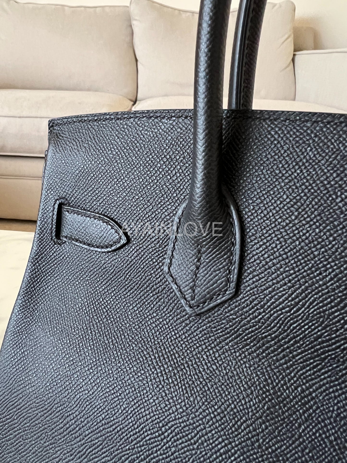 HERMES Birkin 30 Noir Black Epsom Gold Hardware Y Stamp