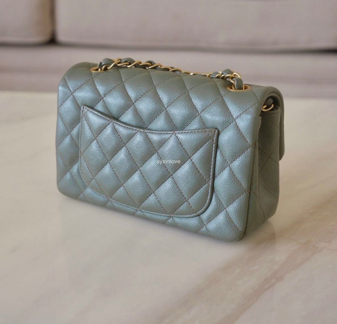 Chanel mini flap sales bag green