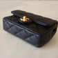 CHANEL 23P Sweetheart Black Caviar Mini Rectangular 19cm Adjustable Chain Brushed Gold Hardware