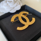 LARGE CC ENGRAVED GOLD BROOCH