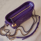 CHANEL 19K Purple Chevron Small Gabrielle Gabby Hobo Bag Mixed Hardware