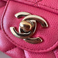 CHANEL 17C Dark Pink Caviar Rectangular Mini Light Gold Hardware