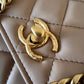 CHANEL 22K Dark Beige Gold Pillar Lamb Skin Wallet on Chain Aged Adjustable Strap GHW