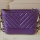 CHANEL 19K Purple Chevron Small Gabrielle Gabby Hobo Bag Mixed Hardware