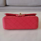 CHANEL 17C Dark Pink Caviar Rectangular Mini Light Gold Hardware