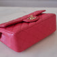 CHANEL 17C Dark Pink Caviar Rectangular Mini Light Gold Hardware