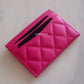 Chanel 22P Dark Pink Caviar Flat Card Holder Light Gold Hardware