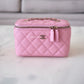 CHANEL 22C Pink Caviar Rectangular Vanity On Chain Gold Hardware