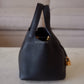 HERMES Picotin Lock 18 Noir Black Taurillion Clemence Gold Hardware (Y Stamp)