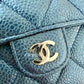 CHANEL 18S Pearly Blue Caviar Medium Trifold Wallet Light Gold Hardware