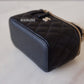 22P BLACK CAVIAR RECTANGULAR VANITY CASE CC STRAP LIGHT GOLD HARDWARE *NEW*