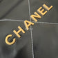 CHANEL Limited Black White Contrast Stitch Calf Skin Small 22 Bag Brushed Gold Hardware