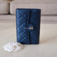 CHANEL 18S Pearly Blue Caviar Medium Trifold Wallet Light Gold Hardware