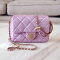 CHANEL 21K Iridescent Pink Caviar My Perfect Square Mini Flap Bag Gold Hardware