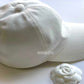 CHANEL 22P CC Sequin Logo White Cotton Cap *New*