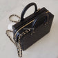 CHANEL 22B Black Calf Skin New Vanity Case Light Gold Hardware