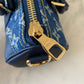 KEEPALL XS BLUE MONOGRAM DENIM AND NAVY BLUE LEATHER GOLD HARDWARE *NEW*