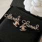 CHANEL 21P Script Dangling CC Turn-Lock Clip-On Earrings Matte Gold Hardware