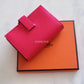 Hermes Bearn Chevre Goat Skin Mini Wallet Rose Extreme PHW (Y Stamp)