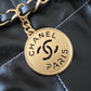 CHANEL Limited Black White Contrast Stitch Calf Skin Small 22 Bag Brushed Gold Hardware