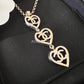 CHANEL 22P Triple CC Hearts Statement Necklace Light Gold Hardware