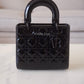 DIOR Small Lady Dior Bag Patent Cannage Calf Skin So Black