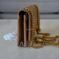 CHANEL 22K Dark Beige Gold Pillar Lamb Skin Wallet on Chain Aged Adjustable Strap GHW