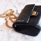 REISSUE 224 RECTANGULAR MINI BLACK AGED CALFSKIN BRUSHED GOLD HARDWARE *NEW*