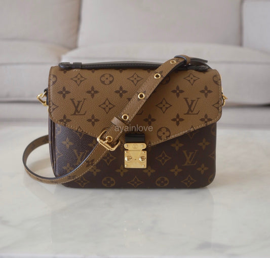 LOUIS VUITTON LV Reverse Monogram Pochette Metis Gold Hardware