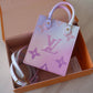 LOUIS VUITTON Petit Sac Plat Pastel Sunrise Leather Empreinte Gold Hardware