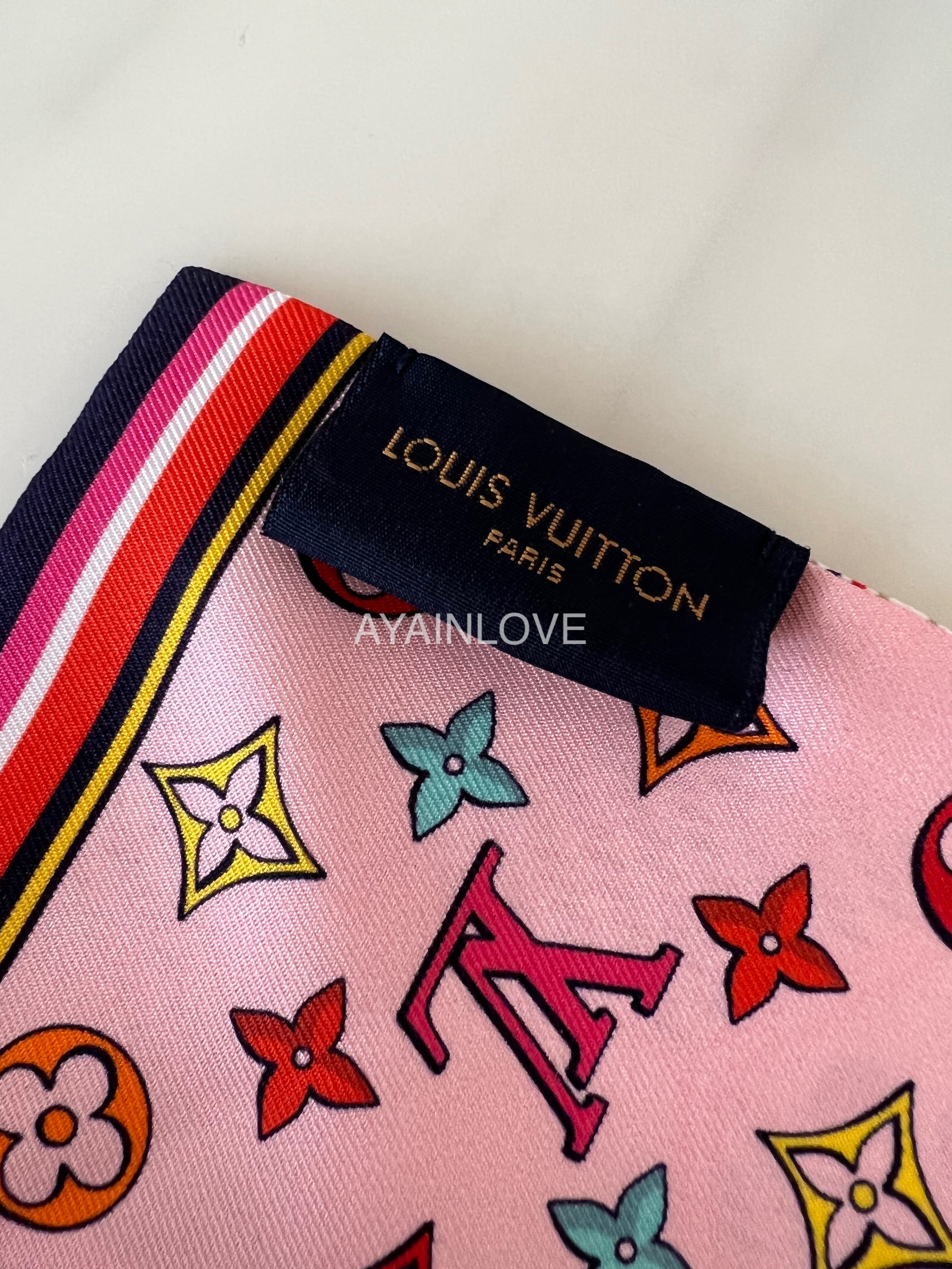 Louis Vuitton Pink Wool  Silk Logomania Shine Scarf Louis Vuitton  TLC