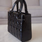 DIOR Small Lady Dior Bag Patent Cannage Calf Skin So Black