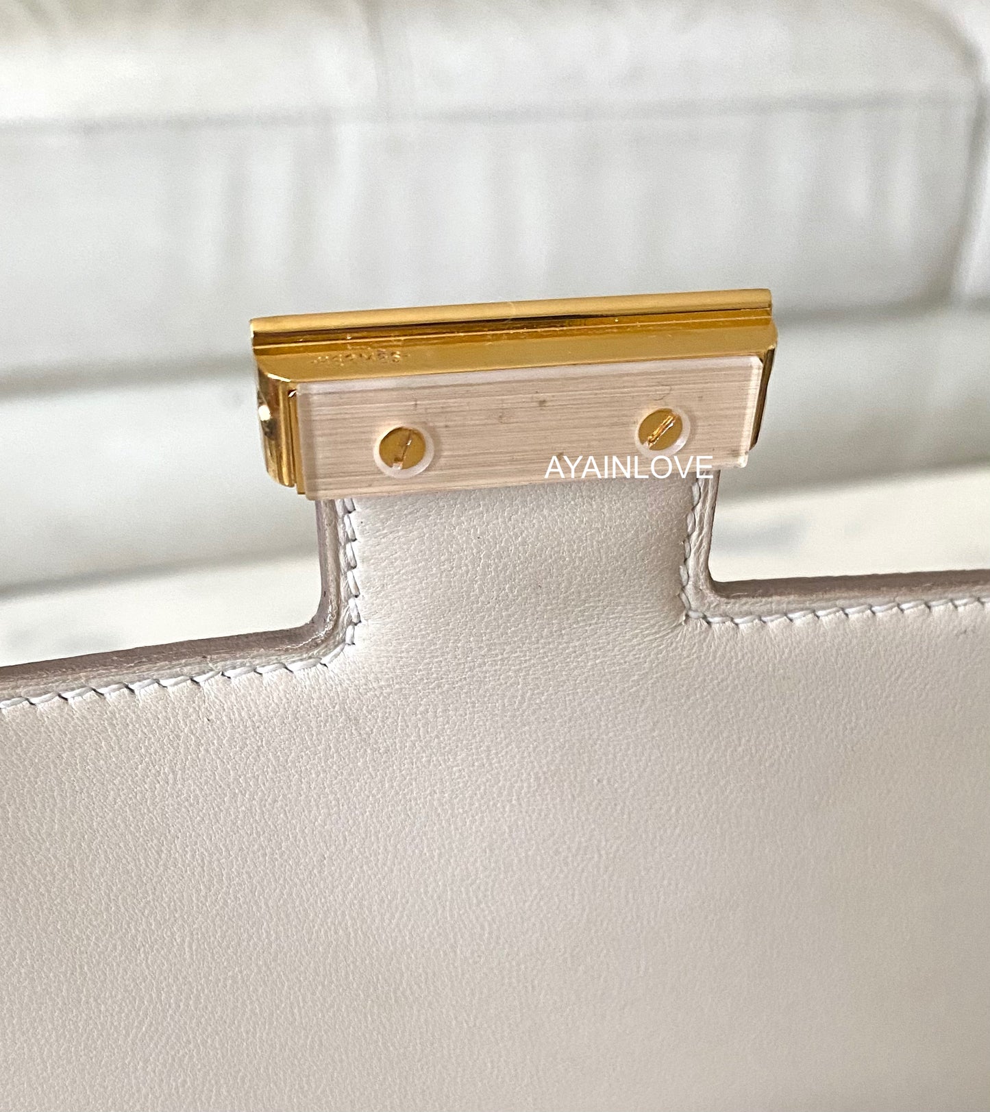 HERMES Constance Mini 18 Epsom Craie Gold Hardware